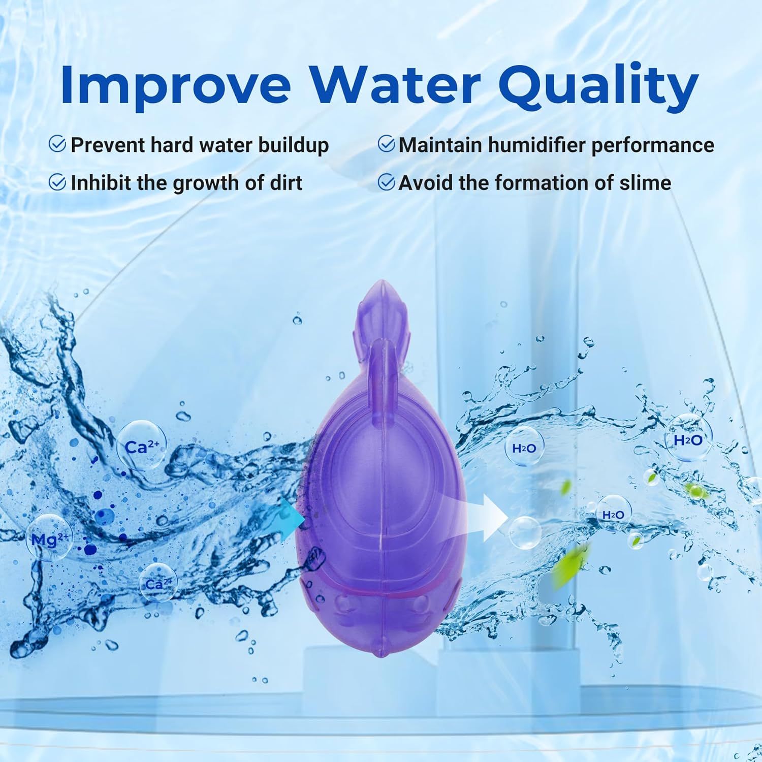 Humidiier Cleaning ish, 12 Pack Humidiier Cleaner or Humidiiers and ish Tanks, Puriies Water, Prevents Hard Water Build-Up, Reduces Scale, Purple โ image 5