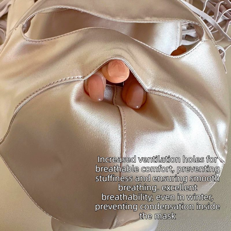 Mulberry Silk Sun Protection Face Mask – UV Blocking Breathable Dust Mask for Outdoor Cycling (Short Style, Black) — image 3