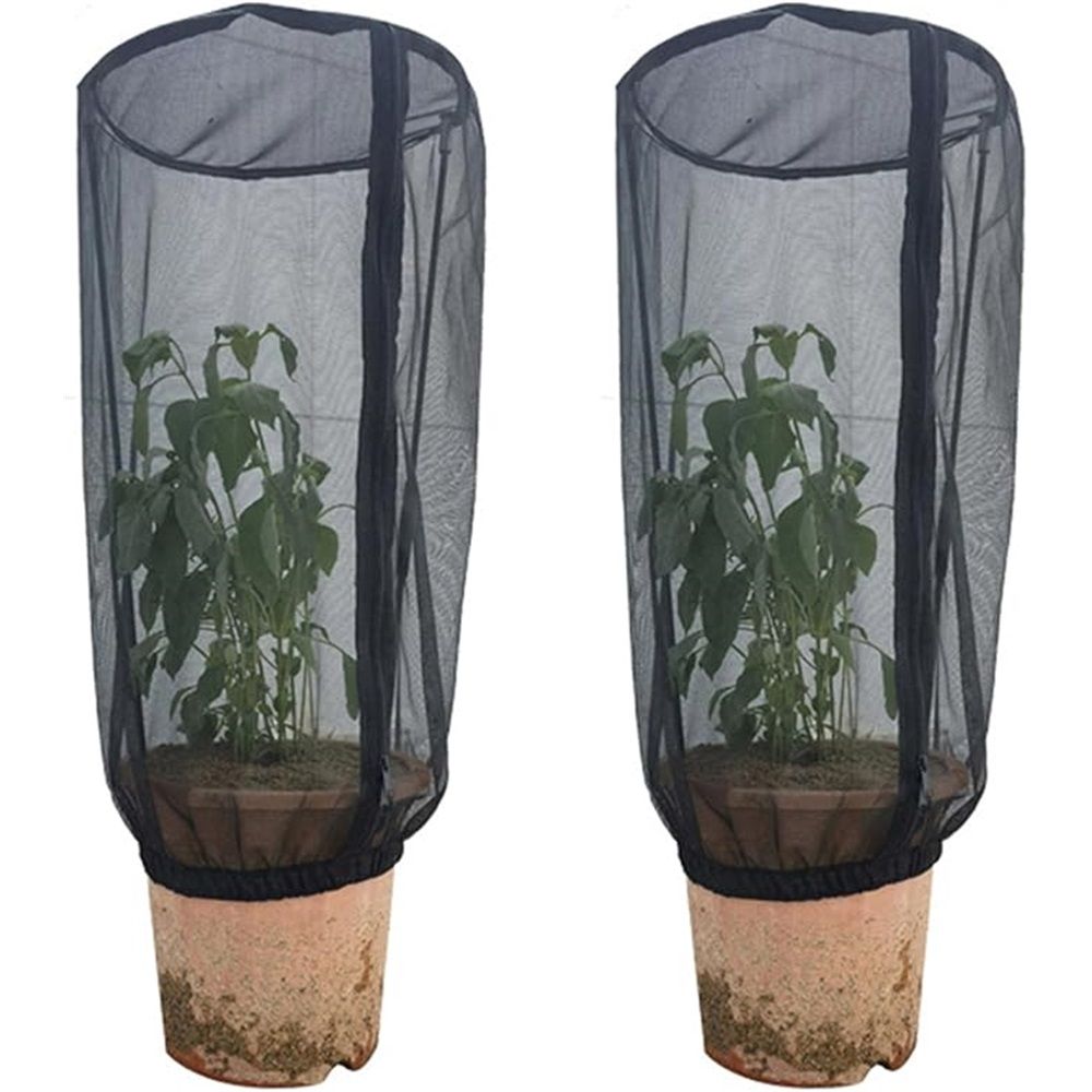 2 Pcs Fruit Tree Netting with Zipper, 25 × 50cm Insect & Bird Netting for Garden Protection, Ultra-Fine Mesh Garden Netting Pest Barrier, Bush Netting