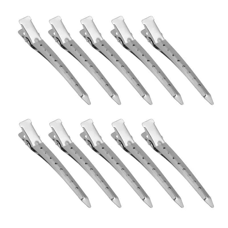 6-54X 9cm Hairdressing Sectioning Hair Clips Duck Bill Hairpin Salon Metal Curl Clips - 12PCS โ image 3