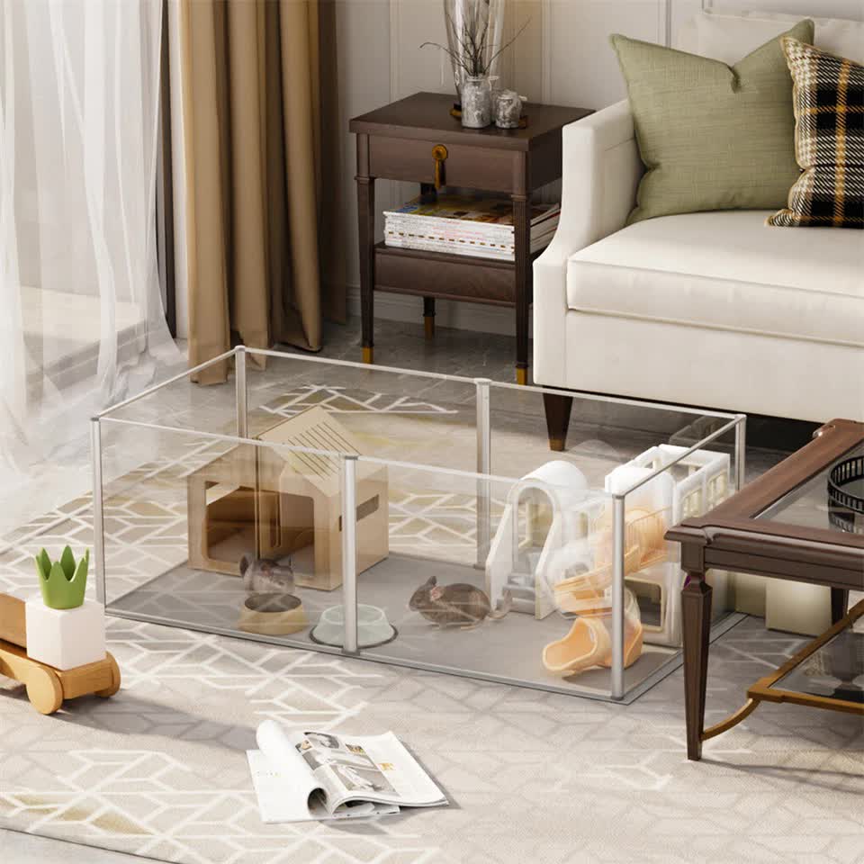 Large Acrylic Dog Playpen Fence Clear Pet Fertility Cage Fence Enclosure Playgroup โ image 2