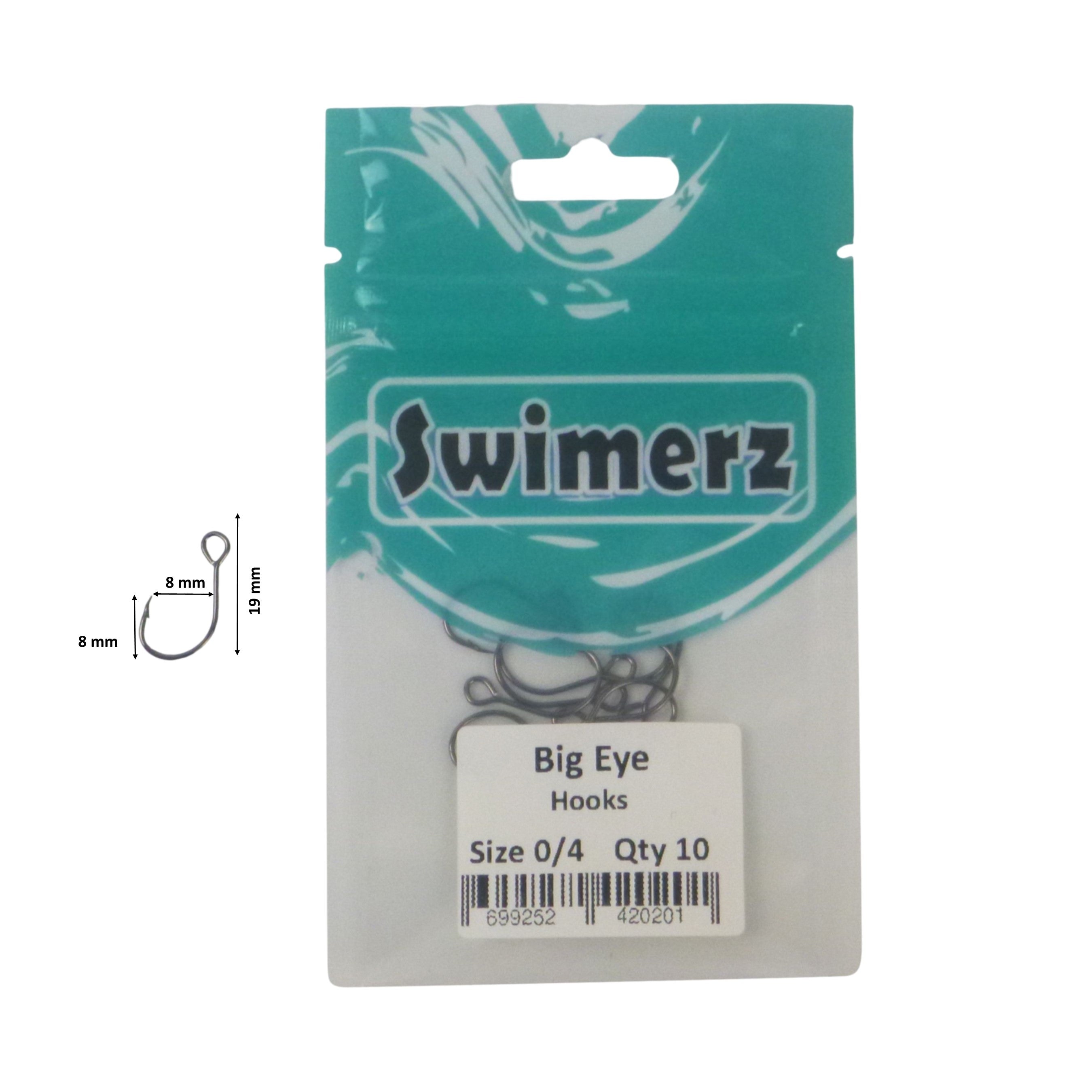 Swimerz Big Eye Inline Lure Hooks, Size 4, 10 Pack — image 3