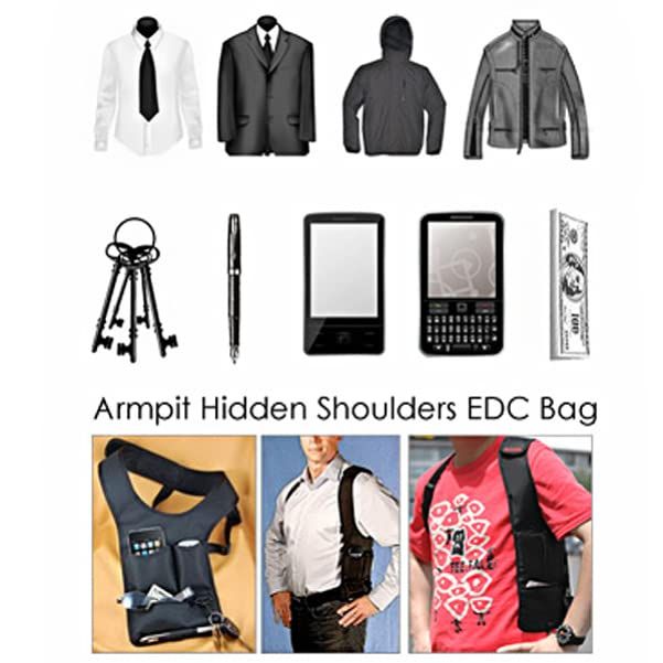 Underarm Chest Bag for Men Travel Money Belt Under Clothes Hidden Underarm Shoulder Bag Travel Pouches Mens Shoulder Pouch โ image 4