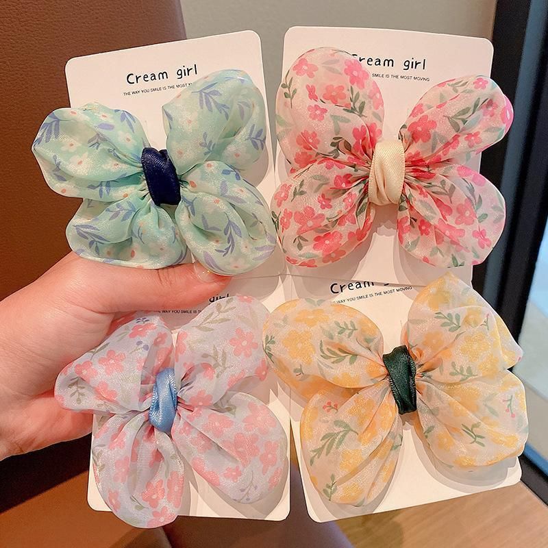 Cute Bow School Hairclips Mesh Yarn Hair Accessories Bow Girl Party Gift - Cyan โ image 5