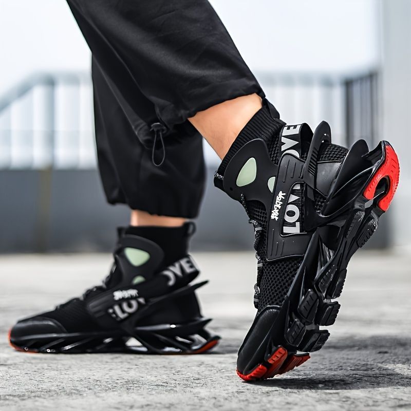 Men'S Casual Shoes Blade Style Shoes Breathable Sports Shoes Shock Absorbing - Black - Size 47 β image 5