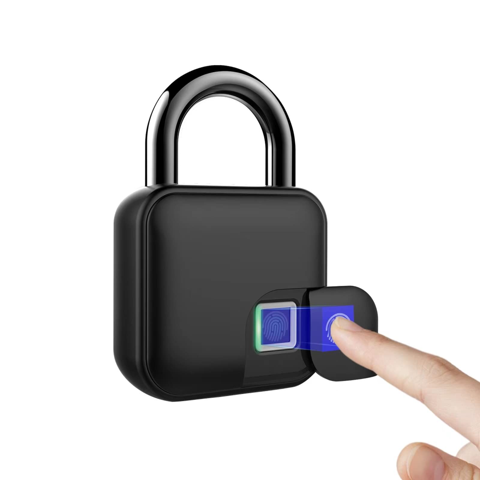 New Fingerprint Padlock, Bluetooth Lock, with Phone App Unlock, Suitable for Outdoor, School, Lockers, Fence Door, Gate, Cabinets