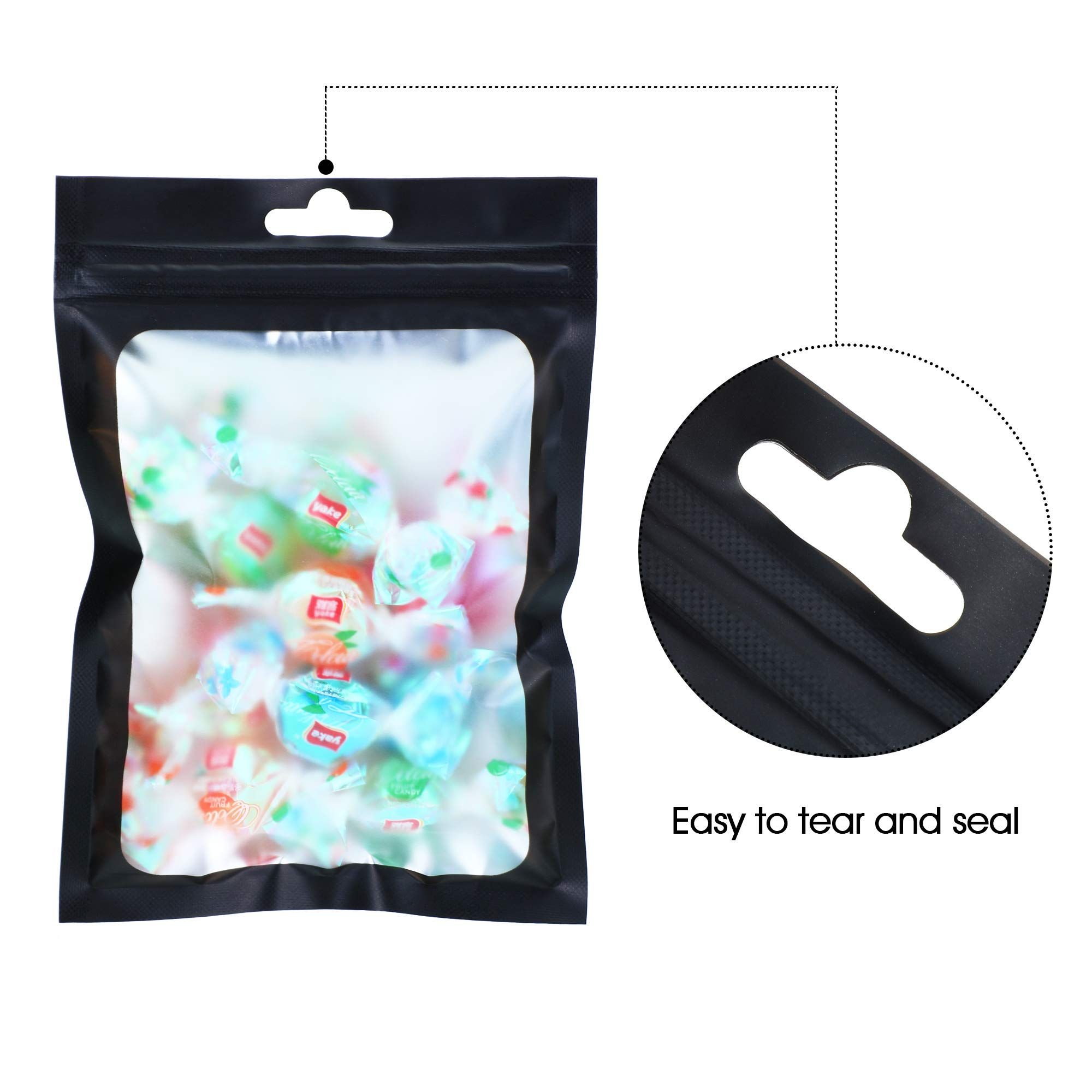 50 Pieces Resealable Foil Food Storage Bags with Clear Window Coffee Beans Packaging Pouch for Food Self Sealed Storage Supplies โ image 3