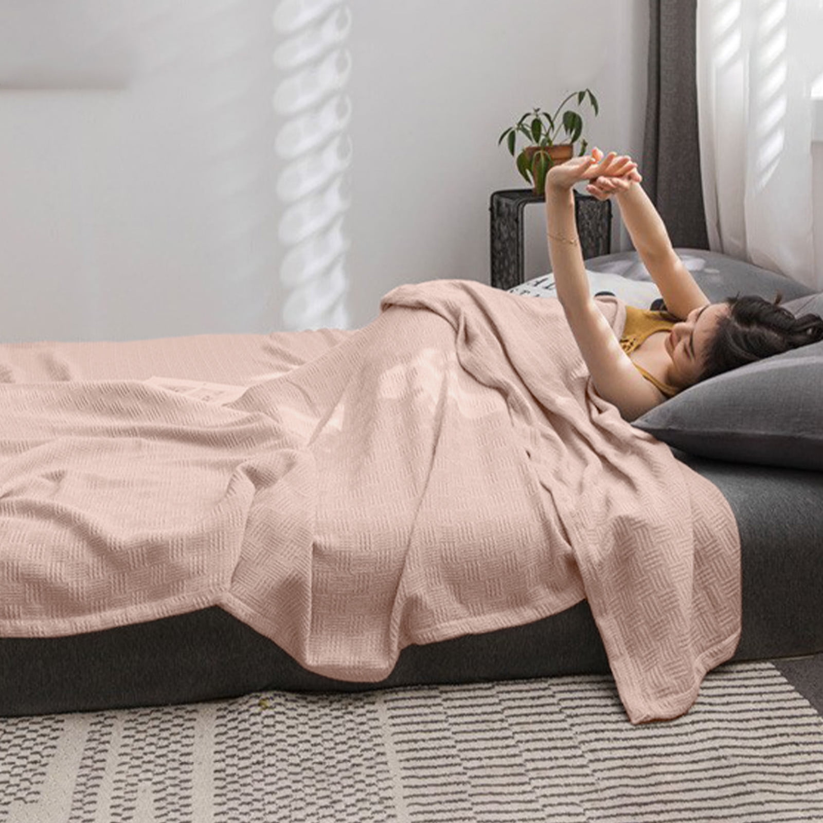 59x39" 100% Cottons Blanket, Soft and Breathable Bed Blanket, Multi-functional Bed Blanket for All Season, Machines Washable Bed Couch for Home Living Room — image 6