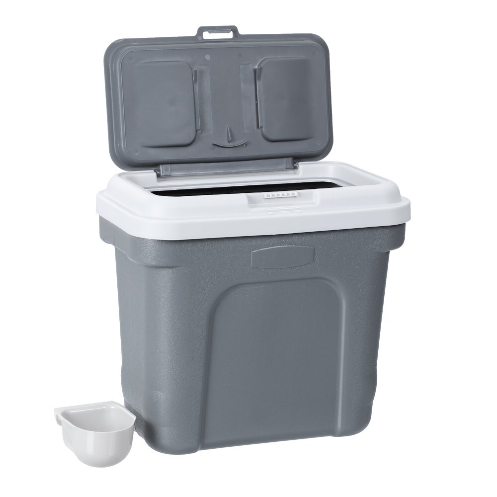 30L Pet Dogs Puppy Food Storage Storer Container w/ Scoop Grey — image 2