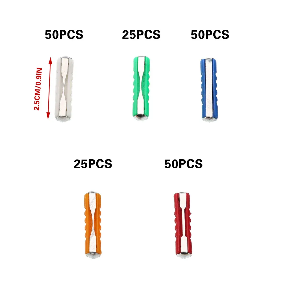 200PCS Torpedo Car Fuse Assortment Kit with Colour Coded Ratings for Vehicle Maintenance — image 3