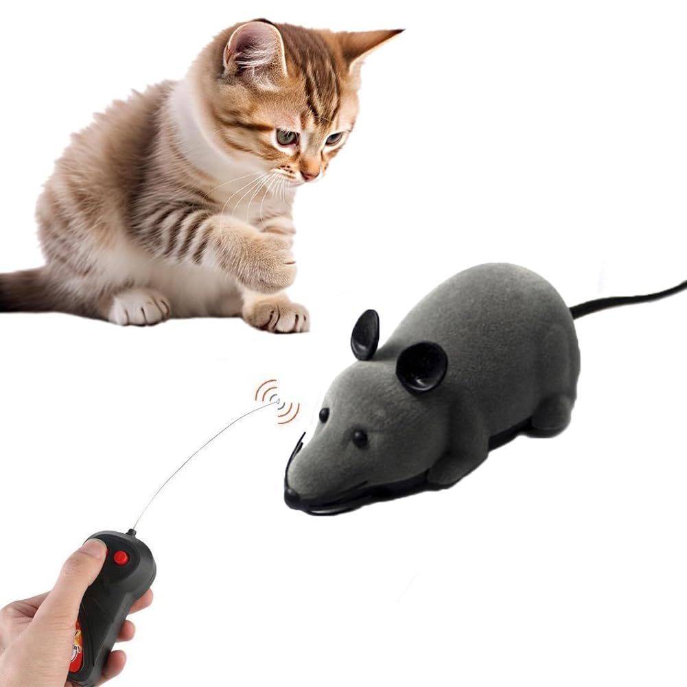 Simulated plush mouse toy interactive cat toy pet toy fun wireless chase prank joke scary prank mouse