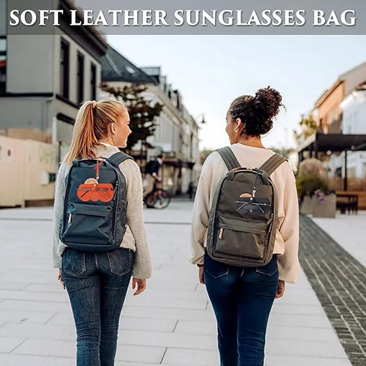 pieces - leather sunglasses bag - soft leather glasses case - portable glasses case - fashionable glasses case - ultra-thin anti-scratch case - travel glasses — image 4