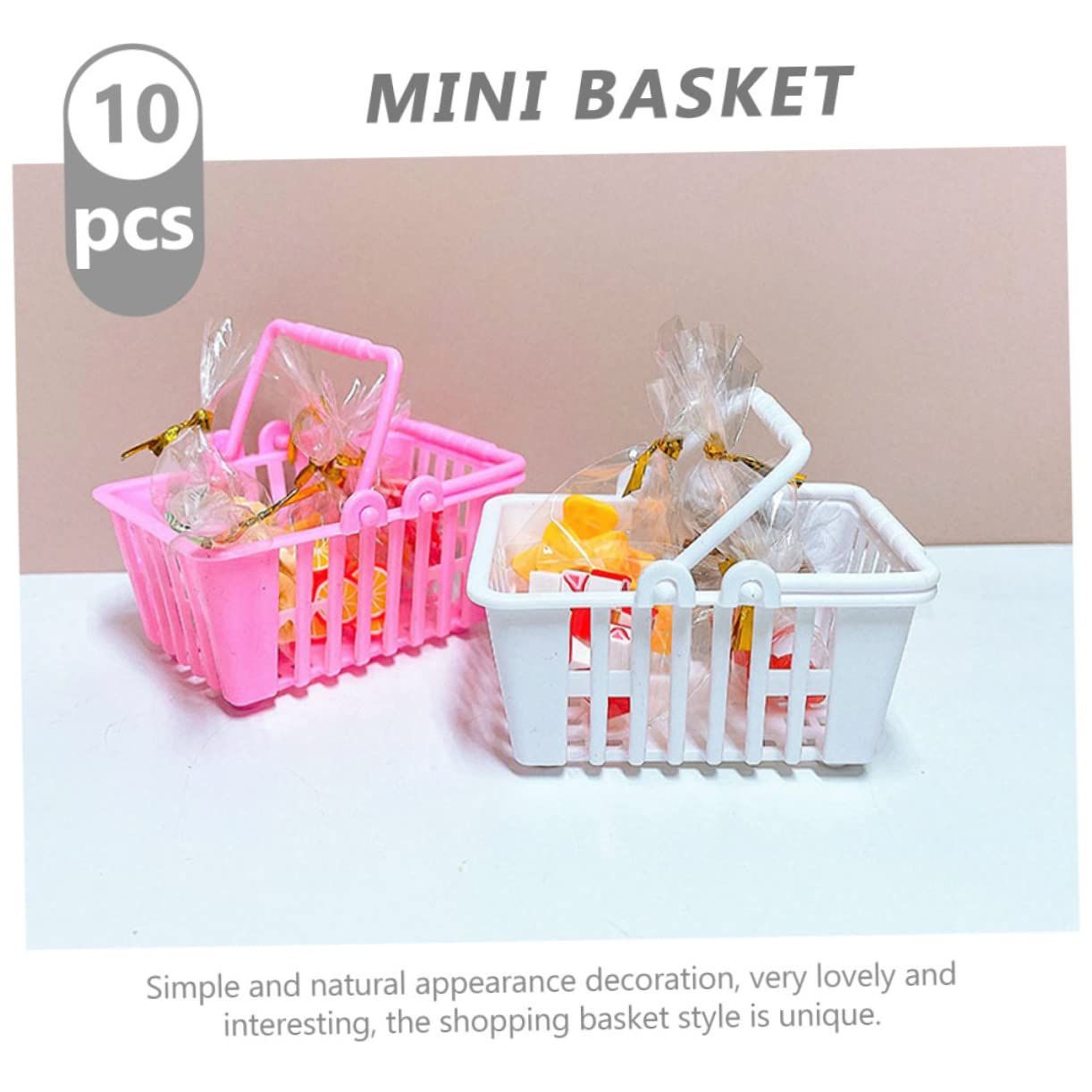 10pcs Doll Shopping Basket Toys for Adorable Mini Basket Decorative Fake Shopping Basket Toys Miniature Toys Wear-Resistant Mini โ image 3