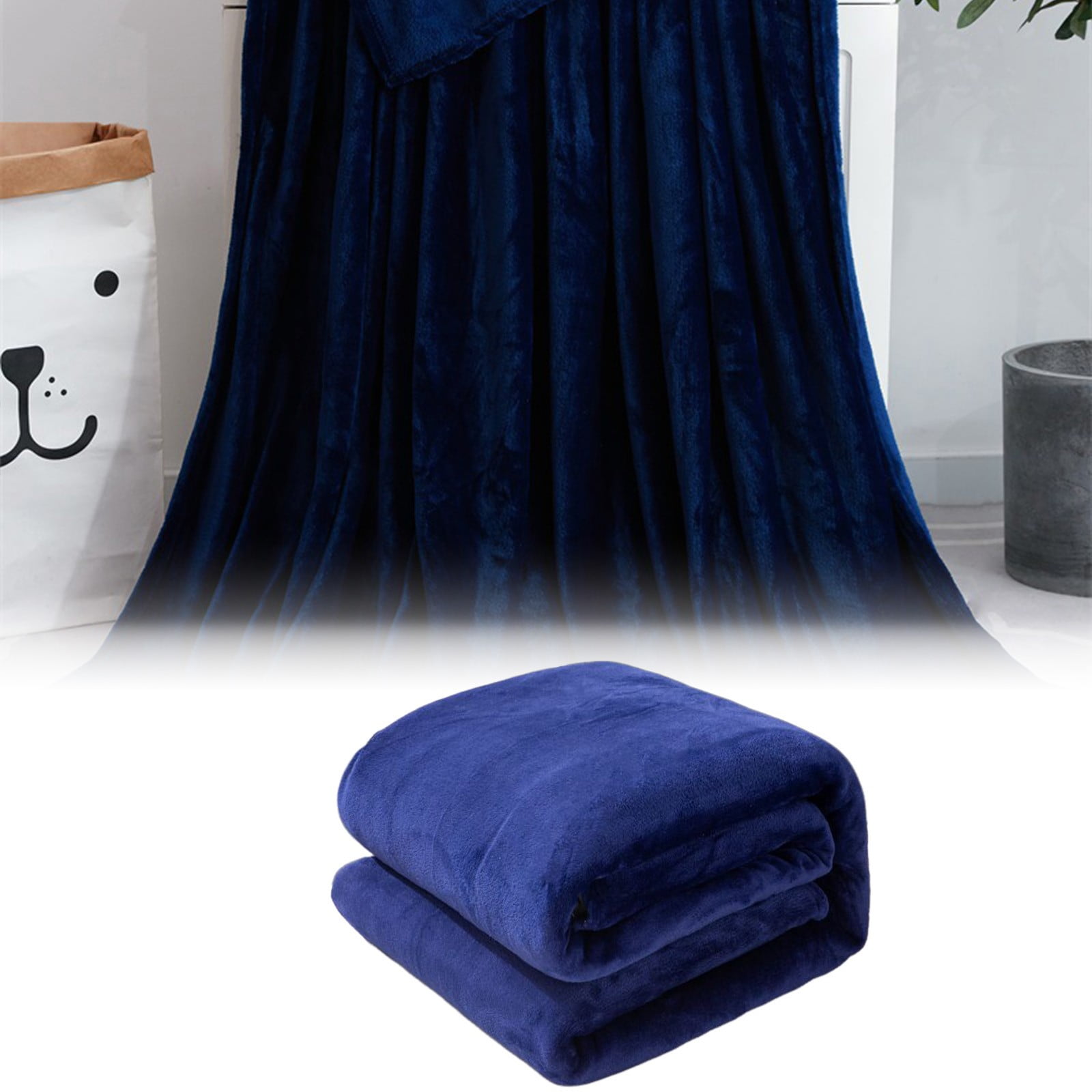 Fleece Throw Blanket, Soft Plush Flannel Microfiber Couch and Bed Blanket for Sofa, Home and Winter Comfort, Blue 1, 70x100cm — image 2