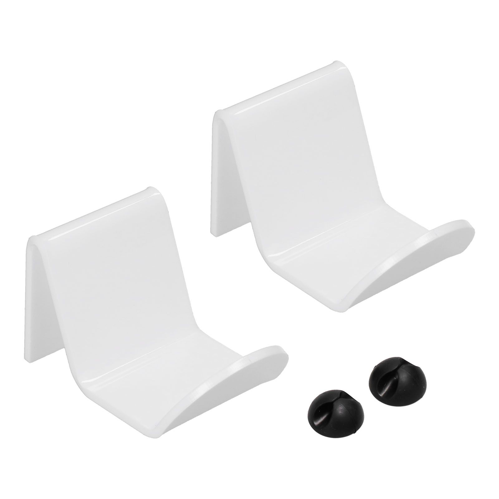 2pcs Game Controller Stand White Acrylic Durable Gamepad Holder with Wire Clamp for Gamepad Headphone Organizing β image 2