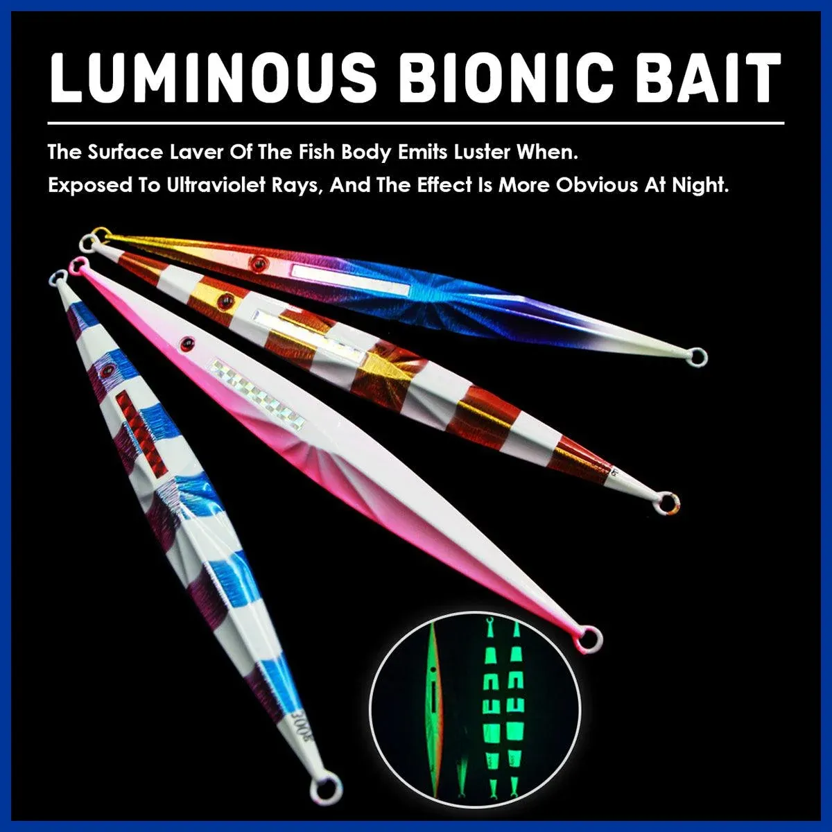 Glow in the Dark Fishing Lure Bionic Jigging Bait 150-400g Deep Sea Tackle - Dazzling colour-400g โ image 5