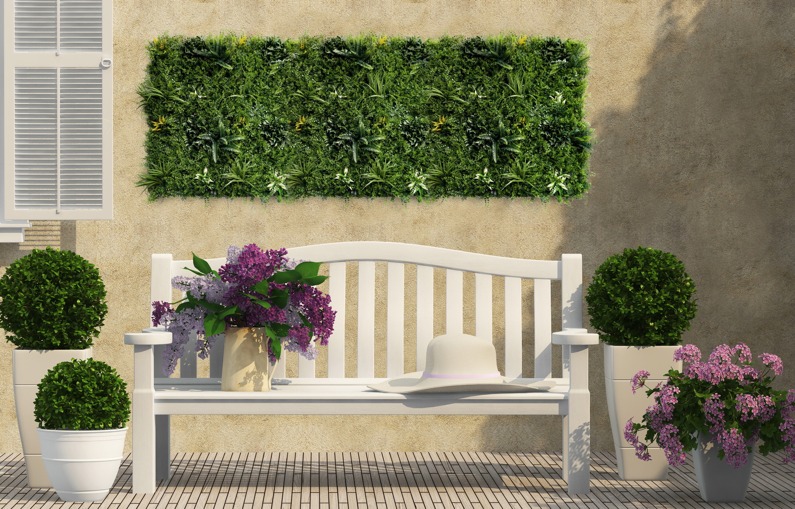 YES4HOMES 1 SQM Artificial Plant Wall Grass Panels Vertical Garden Foliage Tile Fence 1X1M Green — image 2