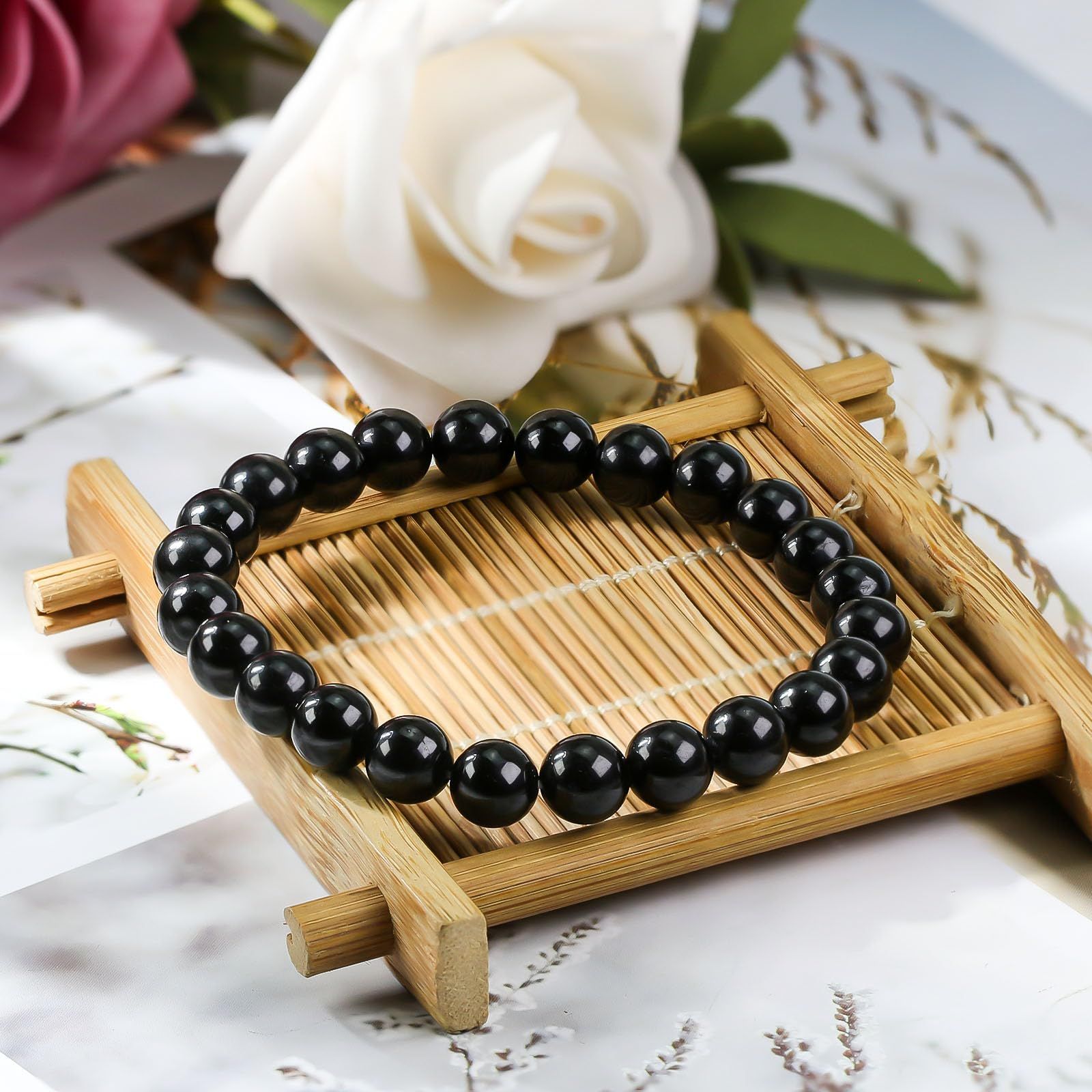 8mm Natural Gemstones Round Beads Energy Power Crystal Chakra Reiki Healing Elastic Stretch Bracelet 7 Inch Unisex โ image 4