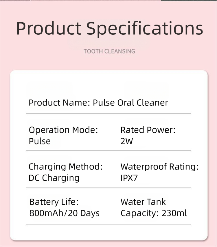 Black Cordless Water Flosser & Oral Irrigator - USB Rechargeable Portable Teeth Cleaner with 3 Modes & 4 Jet Tips โ image 3