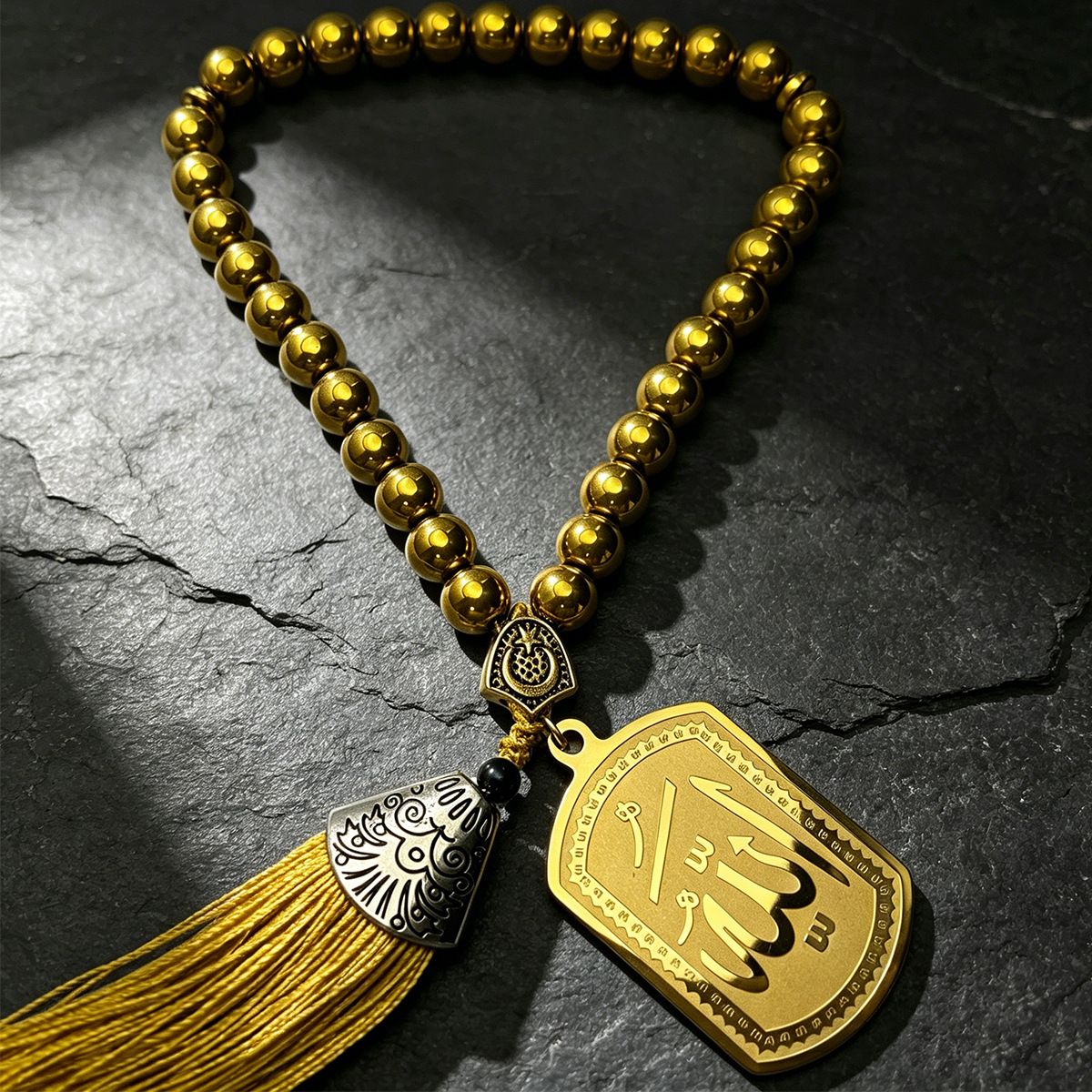 Black Obsidian 33 Bead Car Charm Keychain — image 2