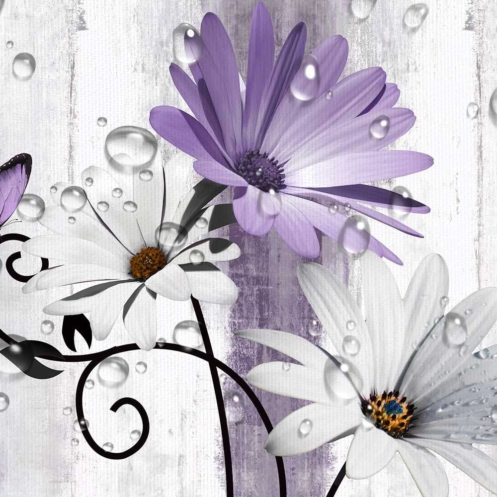 Rustic Farmhouse Shower Curtain, Farm Purple Daisy Floral Flowers and Butterfly on Country Wooden Showe, with 12PCS Hooks, 70 × 70IN — image 5