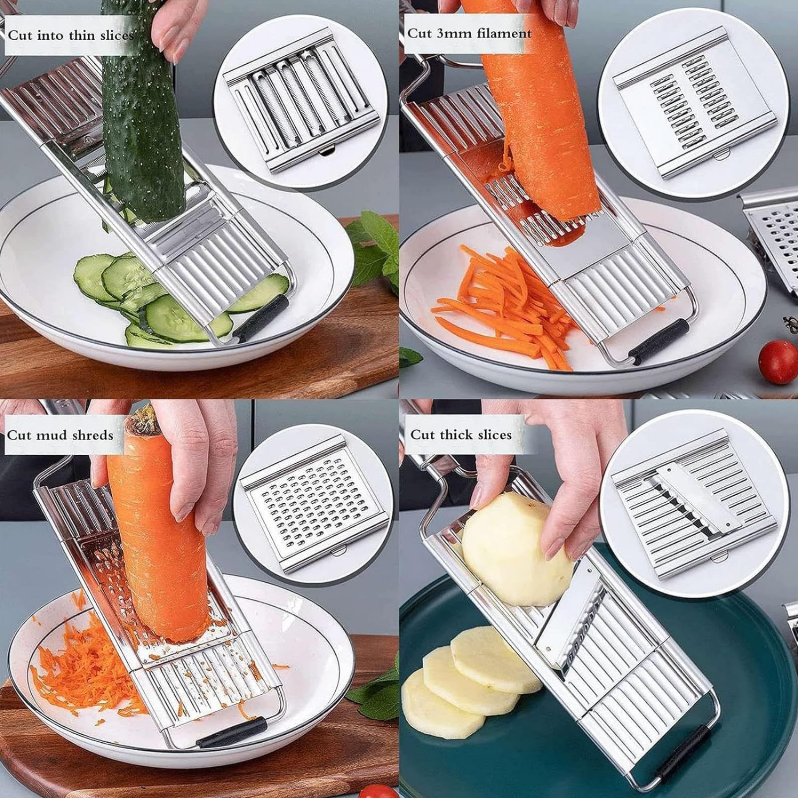 Multi-Purpose Vegetable Slicer Cuts Set, New Multi Purpose Vegetable Slicer Cuts Set Vegetable Graters for Kitchen — image 2