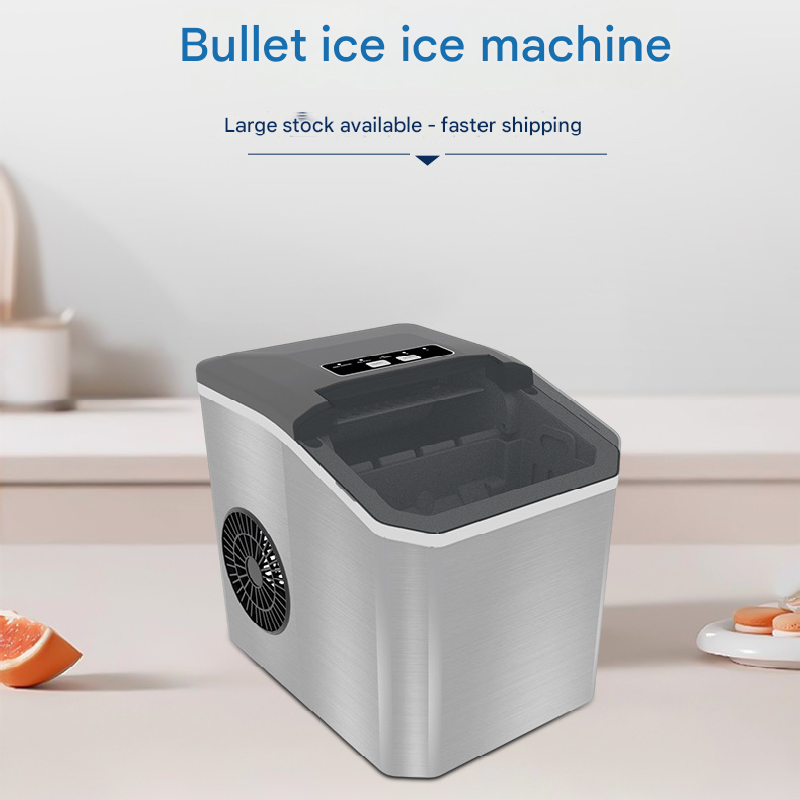 Stainless Steel Countertop Ice Maker 12kg/24h Portable Bullet Ice Machine with Self-Cleaning Function 1.3L Water Tank โ image 2