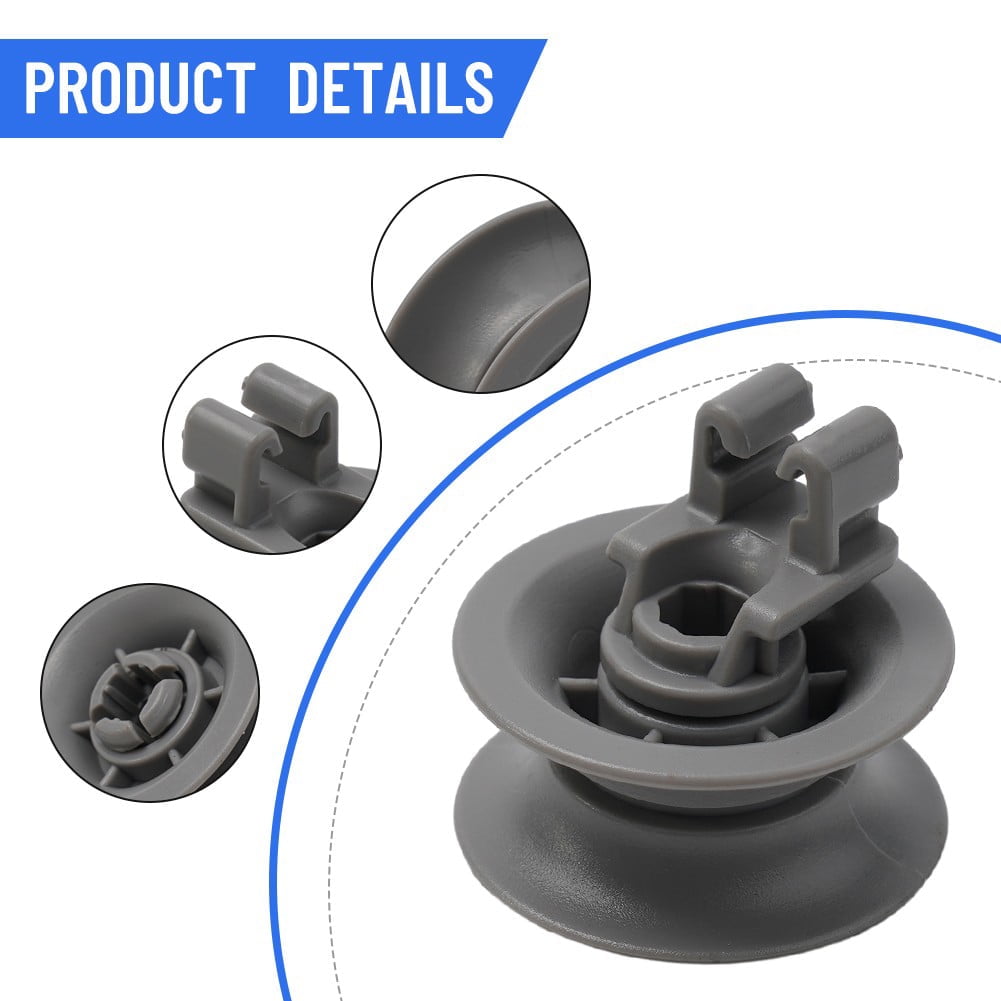 4 Pack Upper Basket Wheels 611666 for Bosch Siemens Neff Dishwashers - Compatible with Multiple Models — image 4