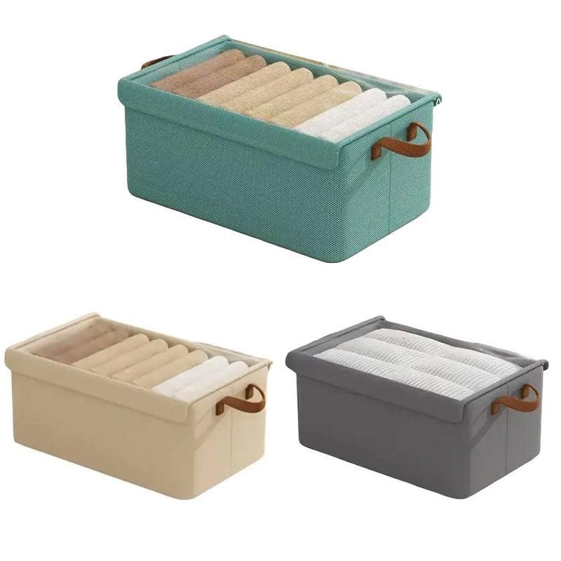4pcs Foldable Clothes Storage Box Organizer Fabric Storage Box for Organization - Grey — image 3