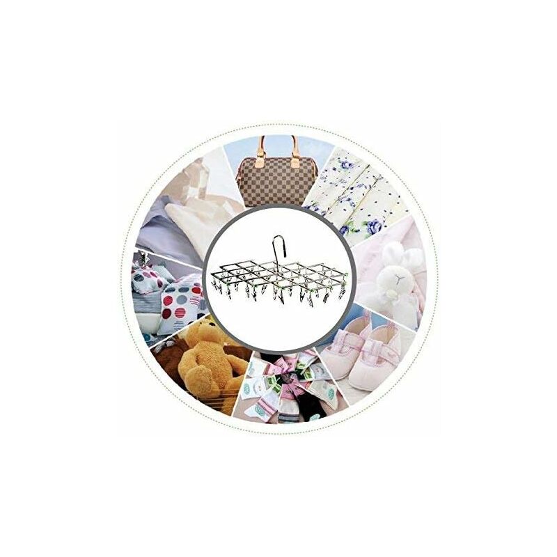 Stainless Steel Drying Racks With 35 Clothes Pegs For Socks, Shorts, Underwear And Baby Clothes — image 3