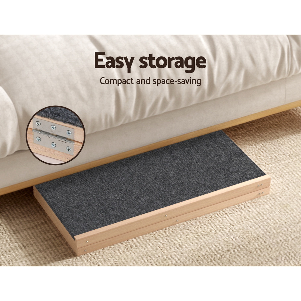 i.Pet Dog Ramp 70cm Adjustable Height Wooden Steps Stairs For Bed Sofa Car Foldable โ image 6
