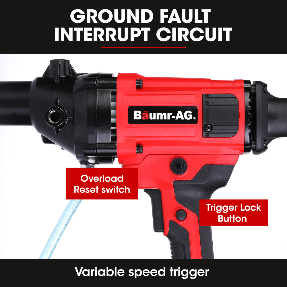 BAUMR-AG HC-120 1800W 120mm Handheld Concrete Core Drill — image 5