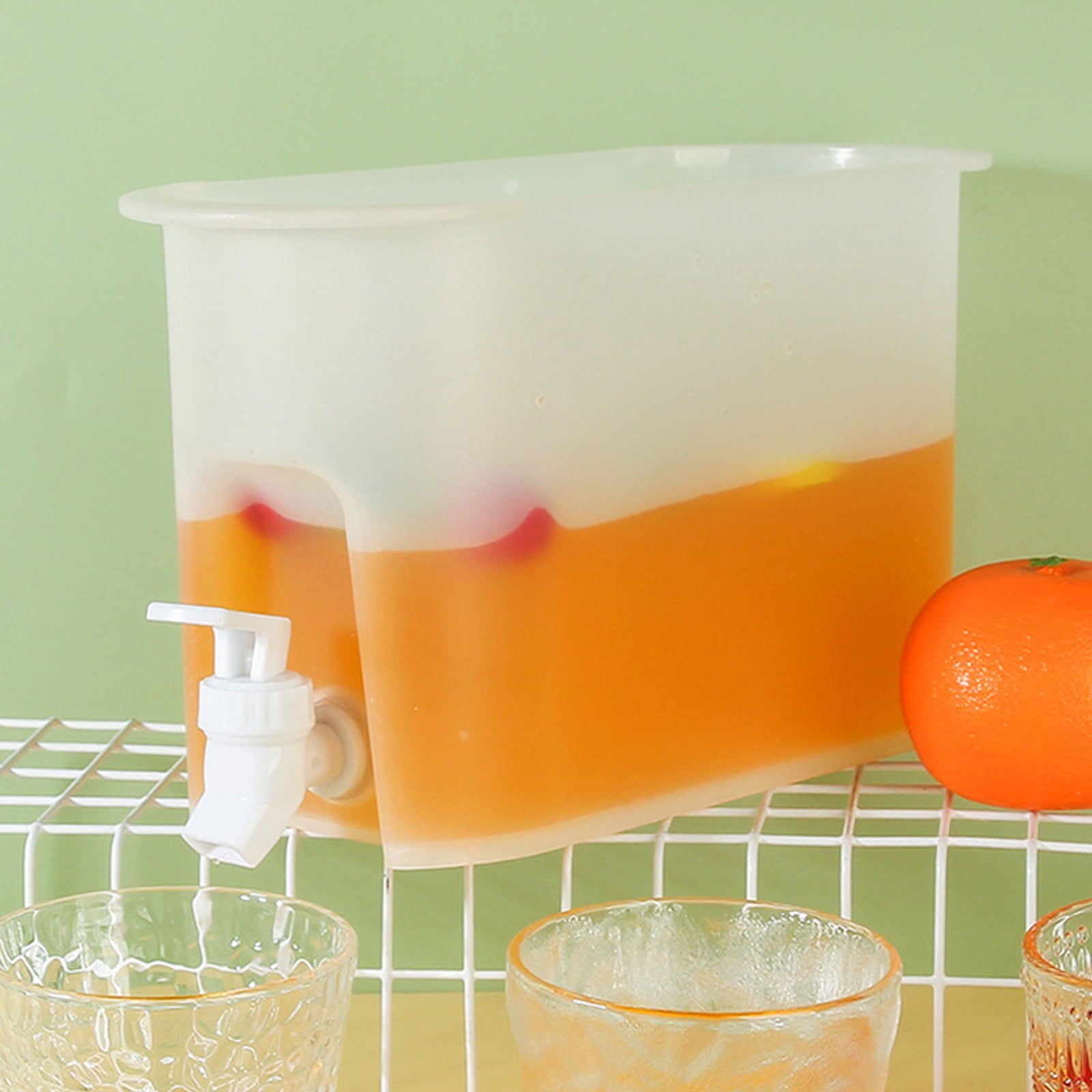 Beverage Drink Dispenser for Fridge, Plastic Beverage Dispenser with Spigot, Juice Container Sealed, Cold Hot Drink Jug for Christmas Party Supplies, Outdoor — image 5
