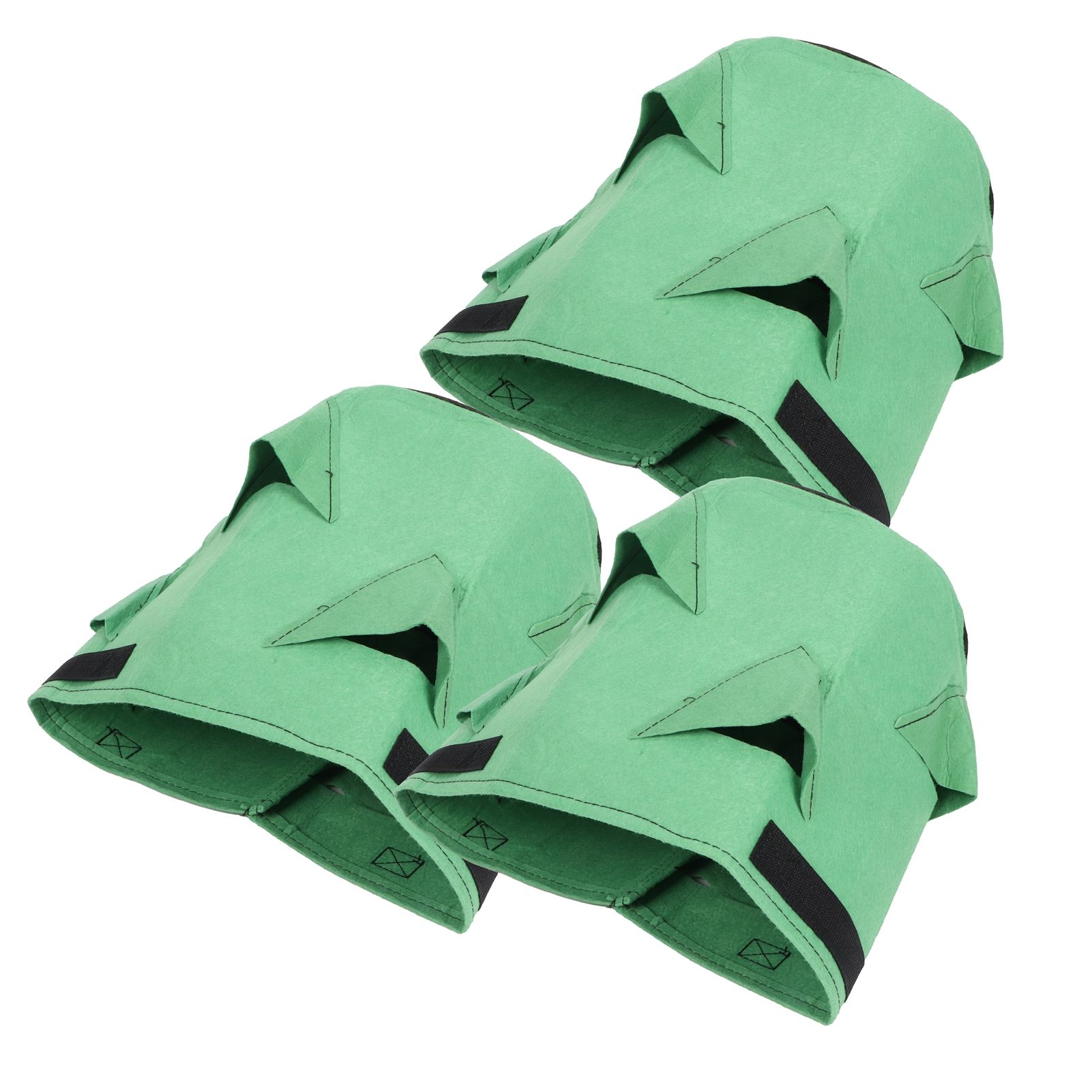 3Pcs 6-Holes Strawberry Planting Bag Felt Garden Plant Grow Bags 26L/7Gallon Green — image 5