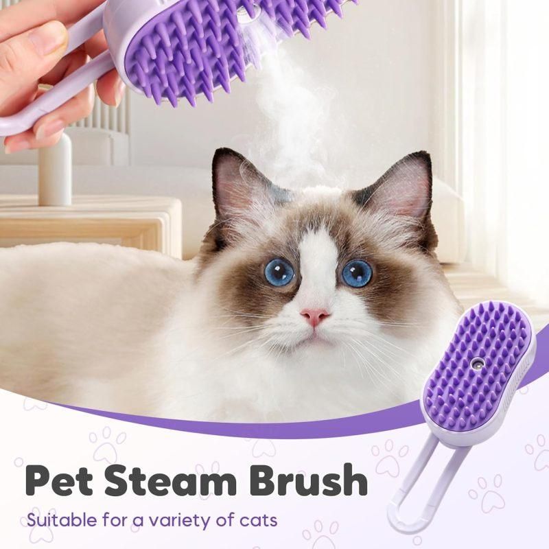 Pet spray mage comb cat steam comb cat hair brush purple — image 3