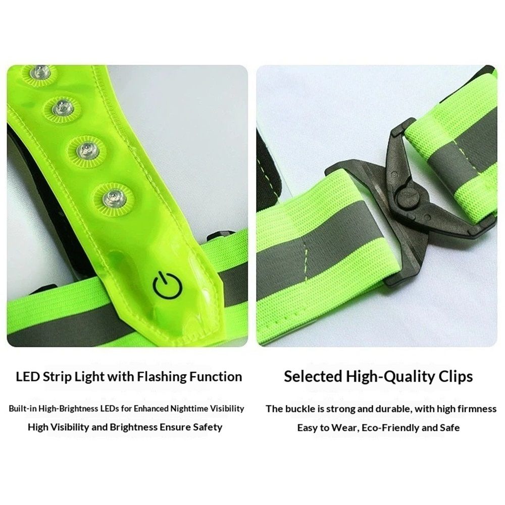 LED Reflective Vest with Chest Light, Visibility Rechargeable Light Up Running Vest Night Safety Running Gear for Dog Walking, Cycling, Adjustable for Men โ image 4