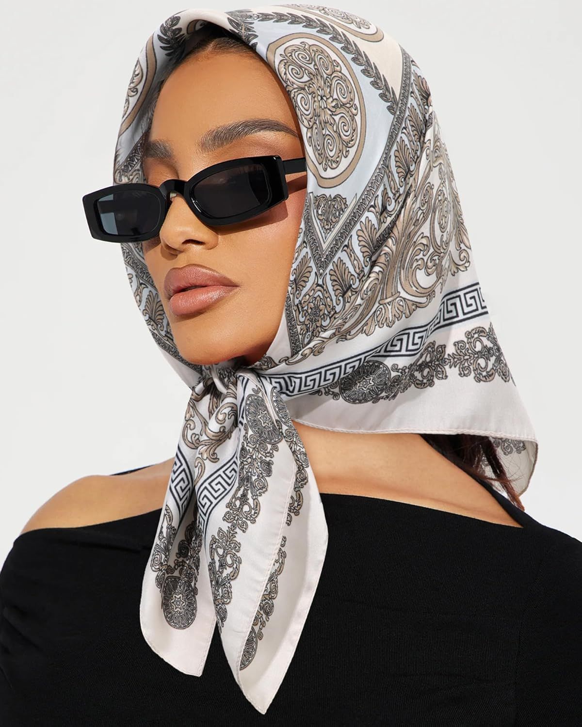 27.5” Satin Head Scar or Women Like Silk Scar Hair Bandanas Women 2Pcs Satin Neck Scar Headscar Hair Wrap — image 6