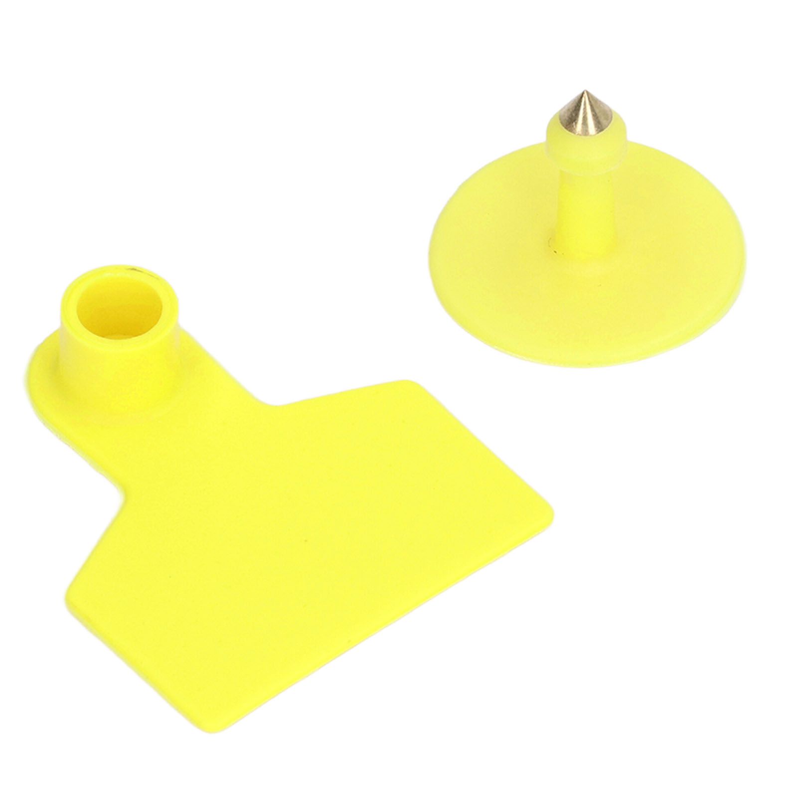 100 Sets Livestock Ear Tags Yellow Strong Plastic Easy to Use Blank Cattle Ear Tags for Cow Sheep Pig Farm — image 5