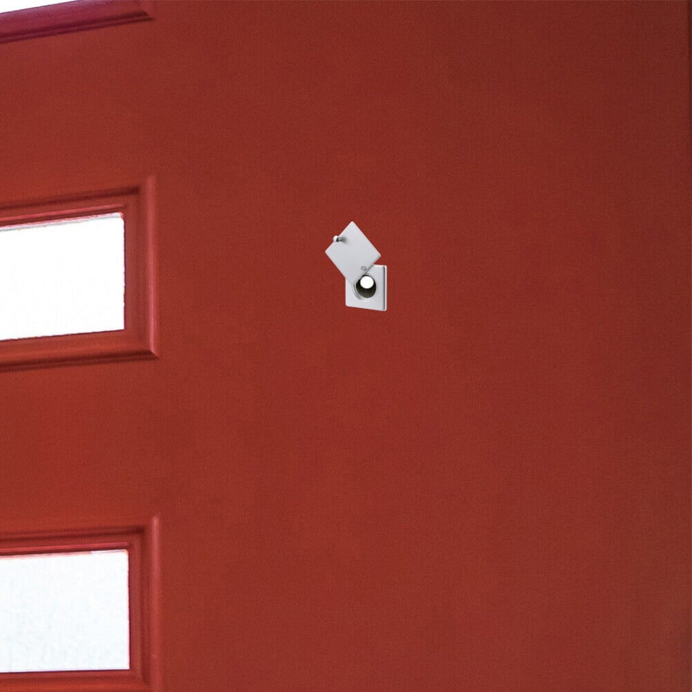 Square Peephole Cover Door Viewer Peephole Security Cap Kit Tape Install Brushed Smile Home Brushed โ image 2