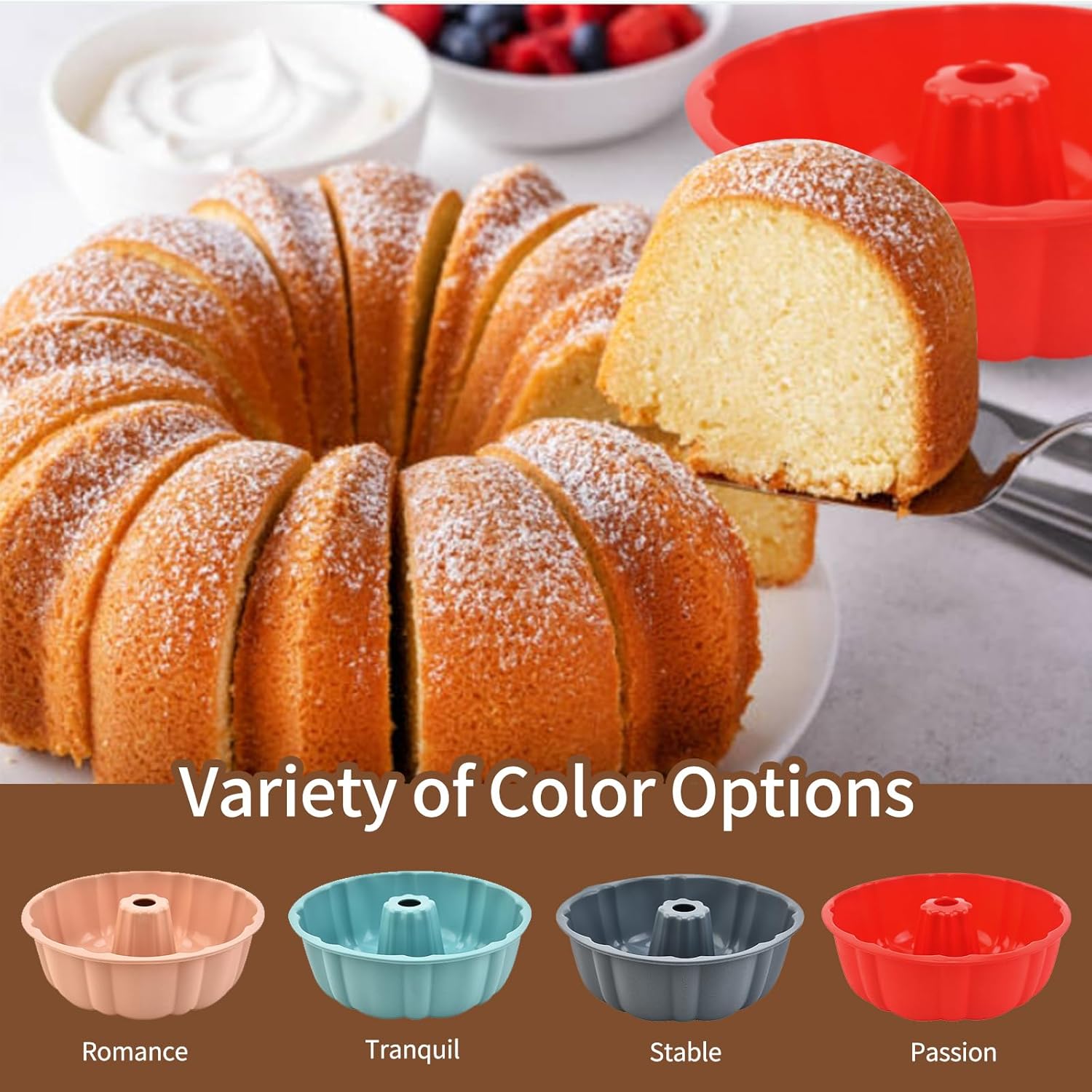 2 Pack Silicone Cake Pan Nonstick — image 4