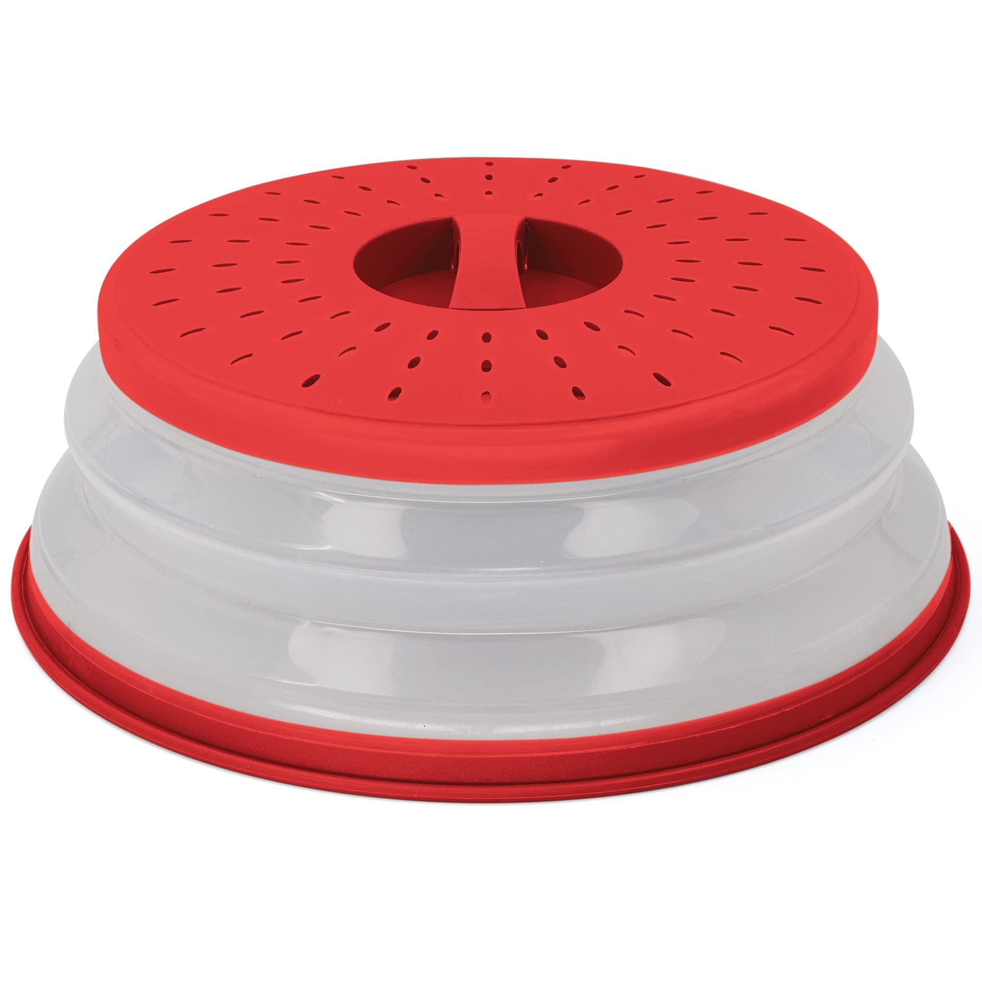 Microwave Cover for Food, Collapsible Microwave Splatter and Plate Covers Easy Grip Lid and Food Strainer