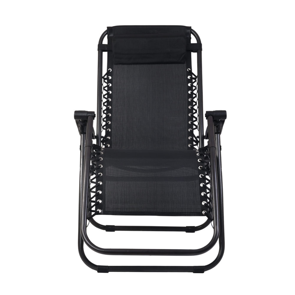 Gardeon Zero Gravity Chair Folding Outdoor Recliner Adjustable Sun Lounge Camping Black — image 3