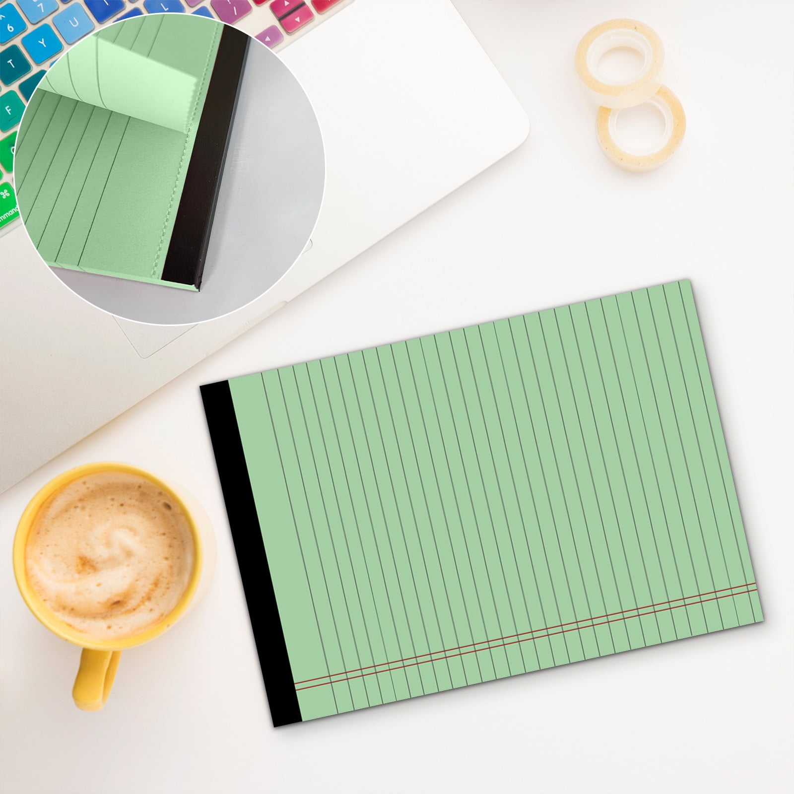 Legal Pad, 13.98 x 8.27" A3 Horizontal Line Tear-off Notepad (50 Pages), Portable Notepad Memo Planner, Colored Note Pads, College Ruled Notepads for Office