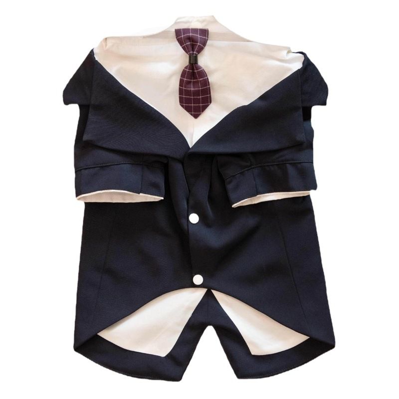 Pet Suit Dog Tuxedo Wedding little tail Polyester Light gray Size: L; Neck (cm): 32-38; Bust (cm): 44-50; Back length (cm): 31-35; Recommended pet weight (kg) — image 2