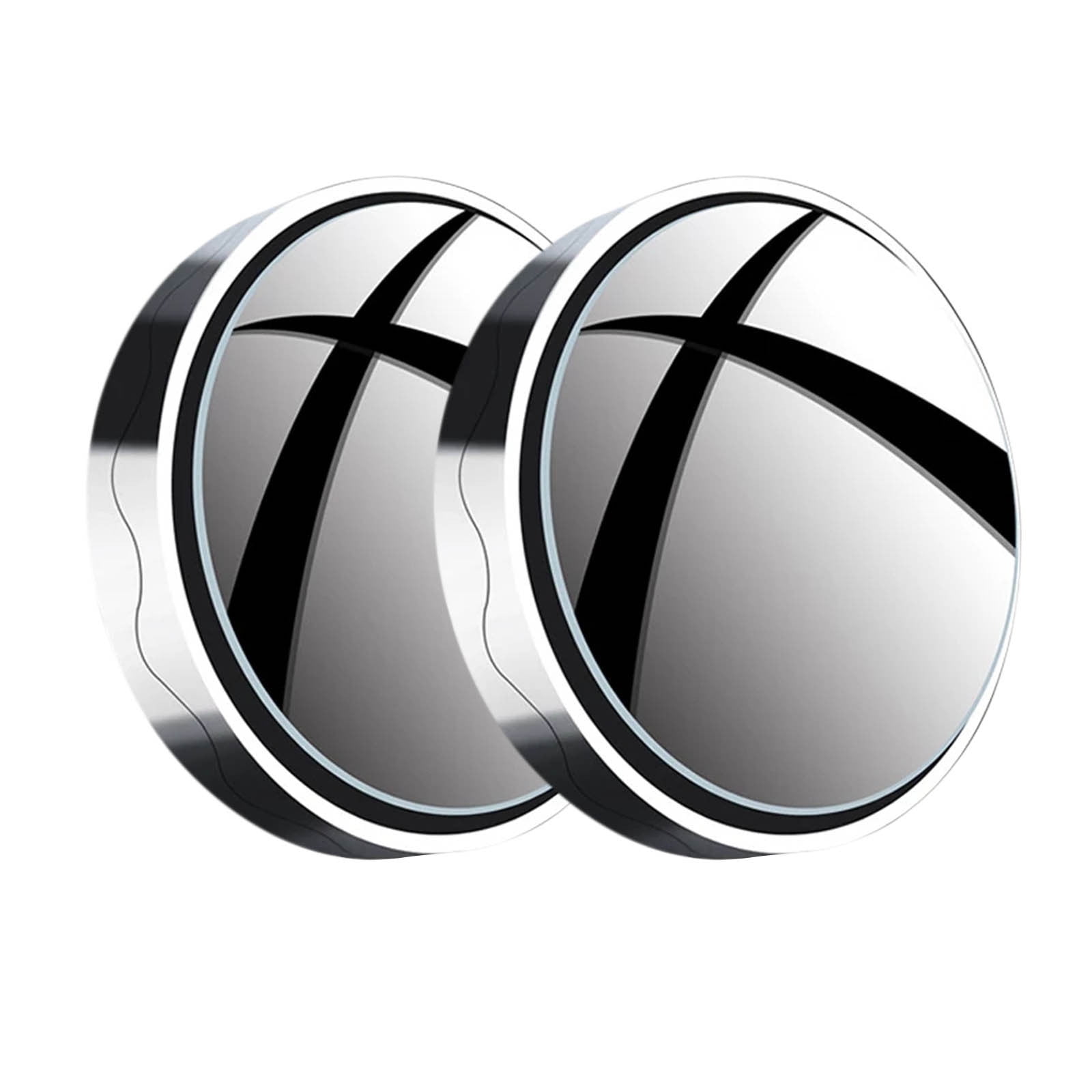 2 Pieces Suction Cup Car Convex Blind Spot Mirror,Blind Spot Mirror, 360° Wide Angle Side Rear View Mirror, Reversing, Silver — image 2