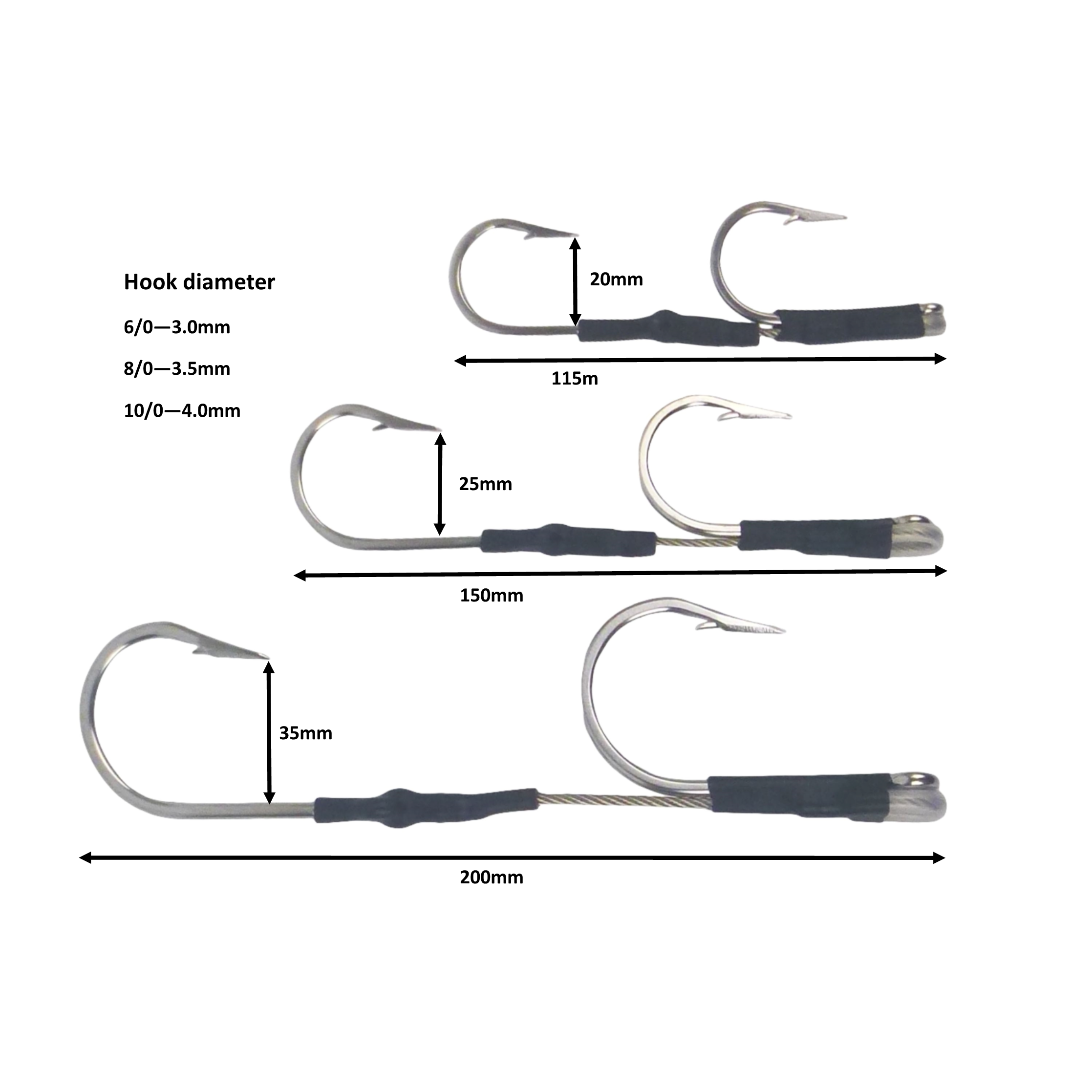 Swimerz Jigging & Trolling Hooks, Inline Double, 10/0, Qty 3 โ image 2