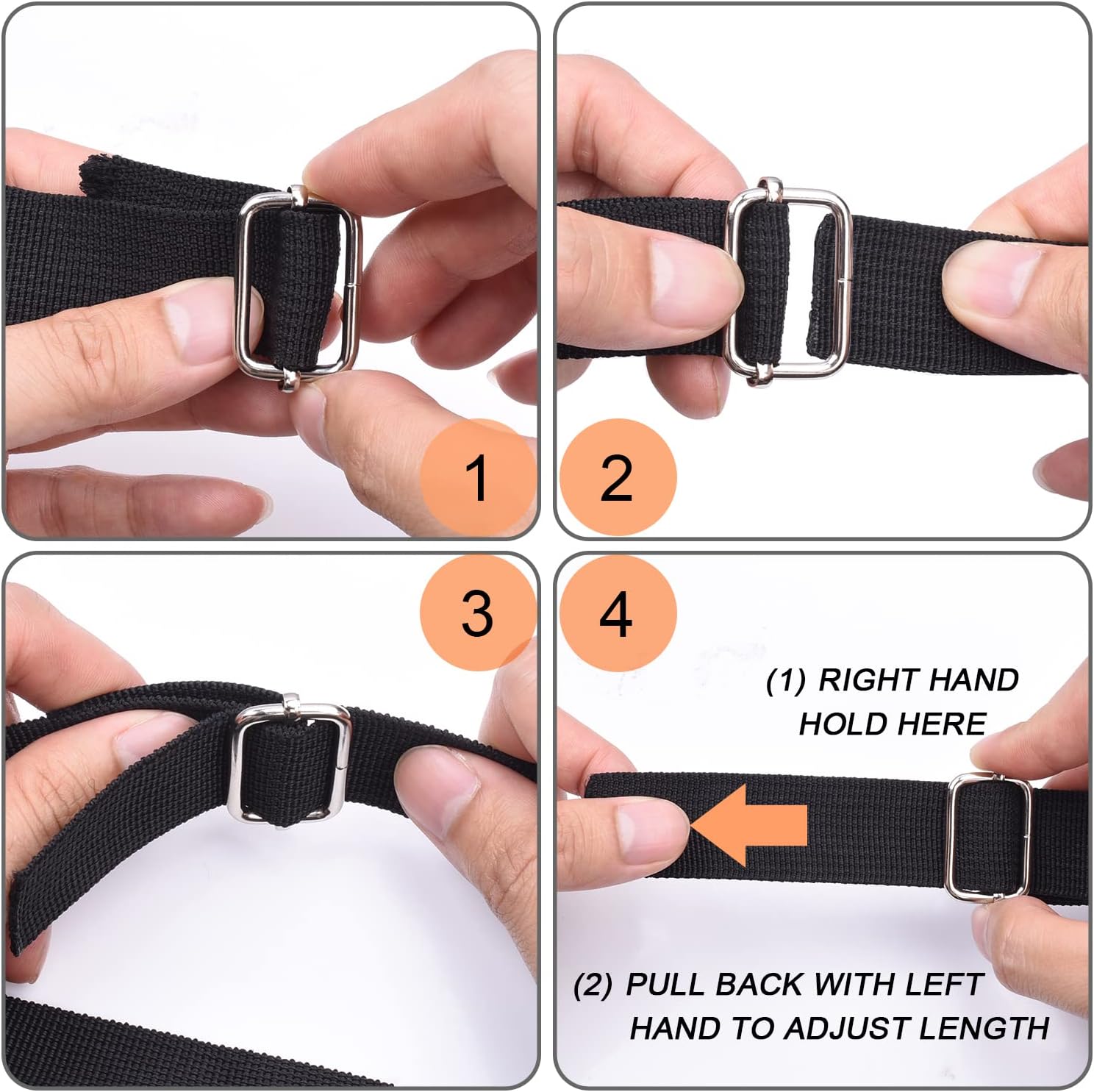 CooBigo 25 Pack 1 Inch Metal Adjustable Slide Buckles Tri-Glide Rectangle Adjuster Suspender Strap Slider for Purse Bag Hardware Making Supplies Backpack — image 6