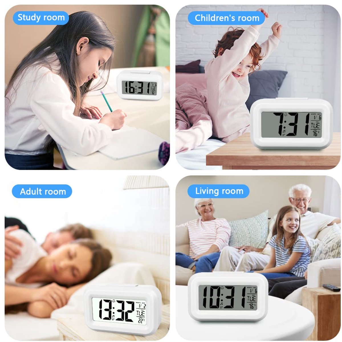 Wekker Digital - Klok Children's - Wekker Children's - Alarm Clock - Travel Alarm Clock - LED Display Clock - Adjustable 12/24 Hour Snooze Function — image 4