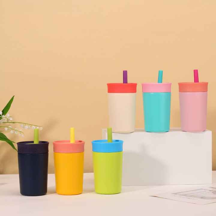 2 Pcs Green 12oz Insulated Tumbler with Straw - 304 Stainless Steel, BPA-Free, Leak-Proof Coffee Mug for Hot and Cold Drinks — image 2