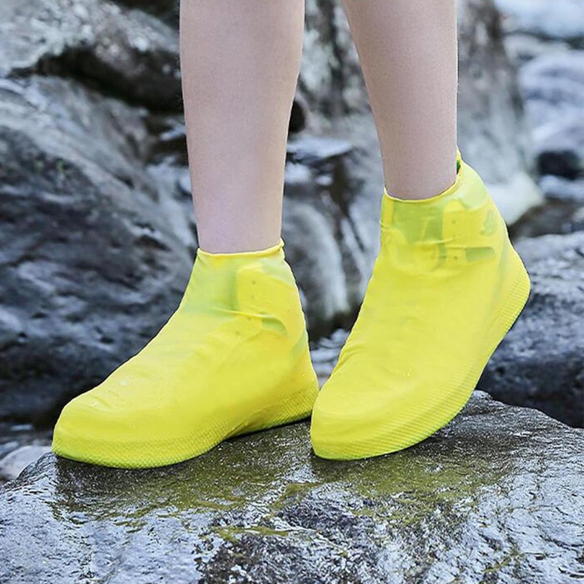 Overshoes - 1 Pair - Waterproof Silicone Overshoes - Reusable, Non-slip, Suitable for Outdoor Activities (Yellow - Size L) โ image 4